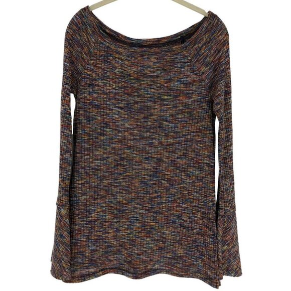 Anthropologie Akemi + Kim Zara Rainbow Space Dye Off Shoulder Bell Sleeve top XS - Picture 6 of 16